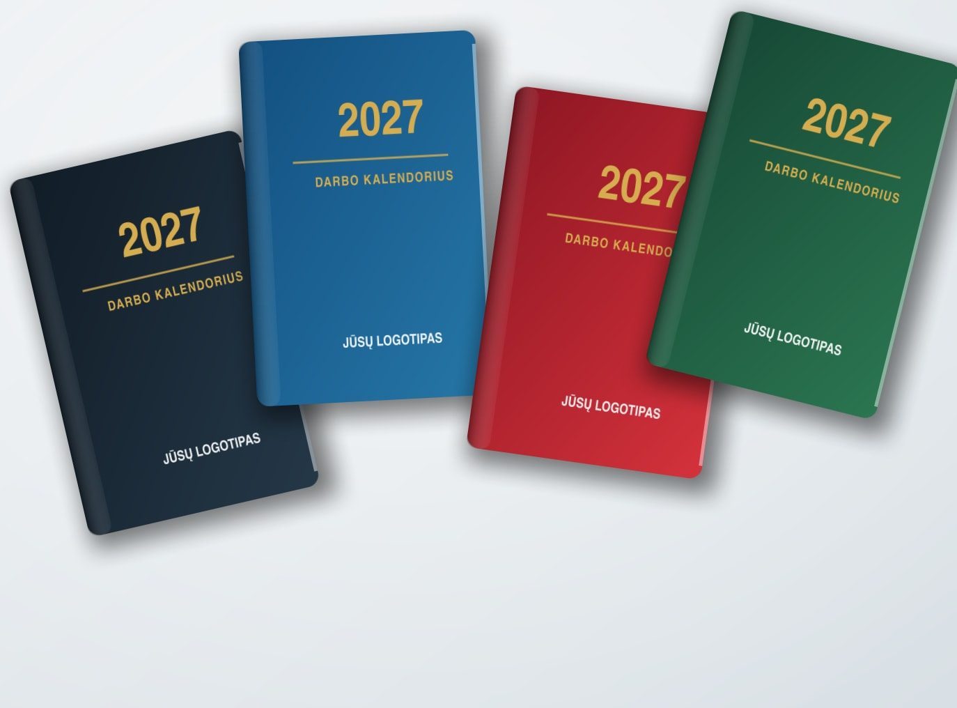 Darbo kalendoriai 2027 su logotipo įspaudu viršelyje