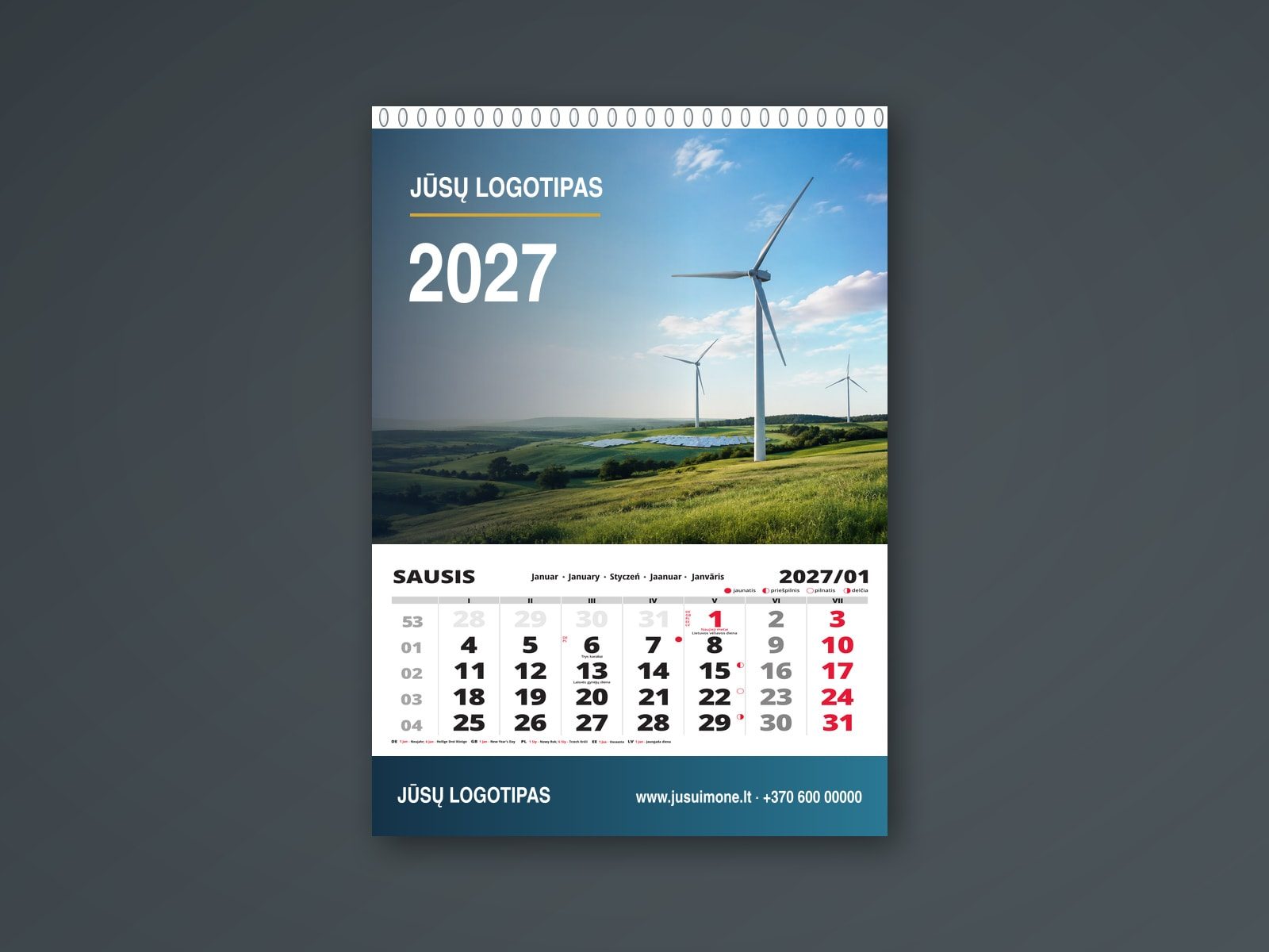 Reprezentacinis A4 kalendorius 2027