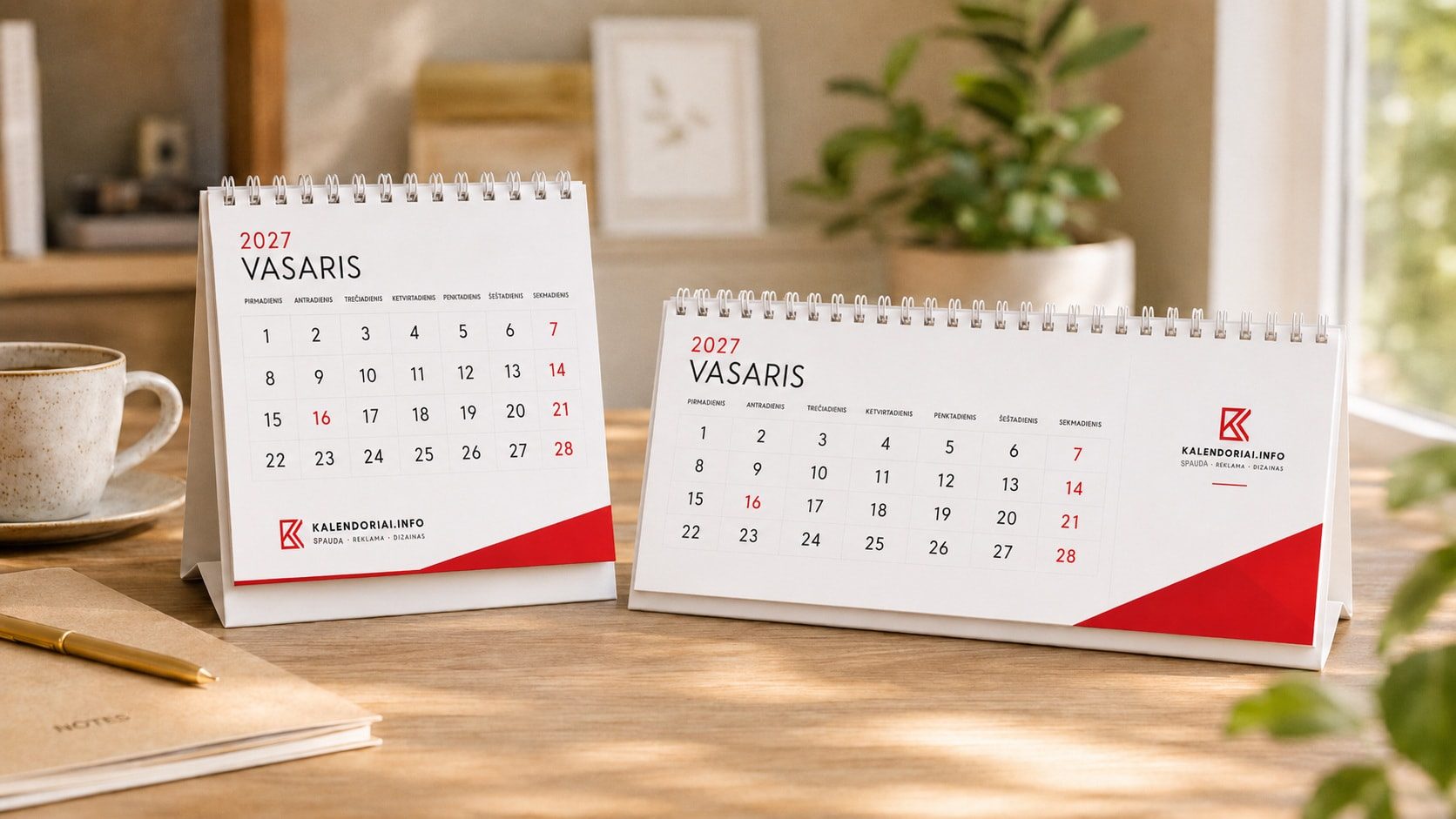 Namukas 2 staliniai kalendoriai 2027 su vartomais lapeliais - vasario lapelis